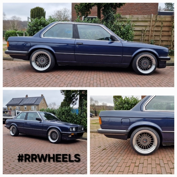 BMW E30 Coupe - 17 inch YKW Wheels Alpina stijl - 8J ET20 + 9J ET15.
