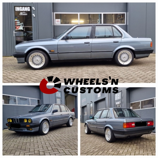 BMW E30 Sedan - 16 inch Japan Racing JR9 Silver Machined - 7.5J ET25.