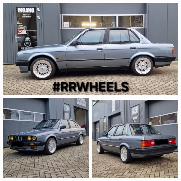 BMW E30 Sedan - 16 inch Japan Racing JR9 Silver Machined - 7.5J ET25.