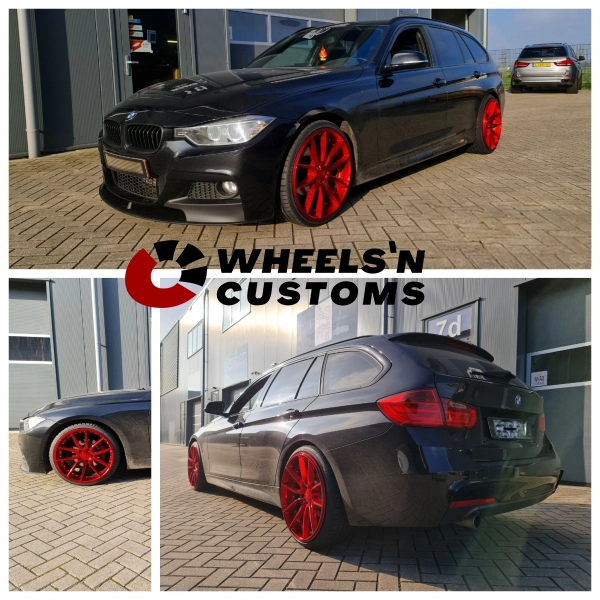 BMW 3 serie F31 - 20 inch IWP Custom W512 - Candy Red Chrome Rivets - 5x120 8.5J + 9.5J ET35