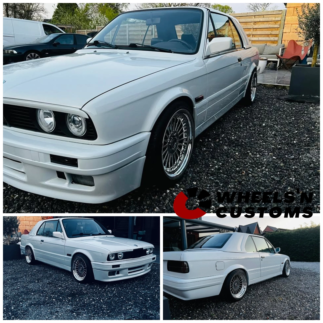 BMW E30 - 17 inch YKW Wheels Y7670 Chrome Gold Rivets Breedset - 4x100 / 5x100