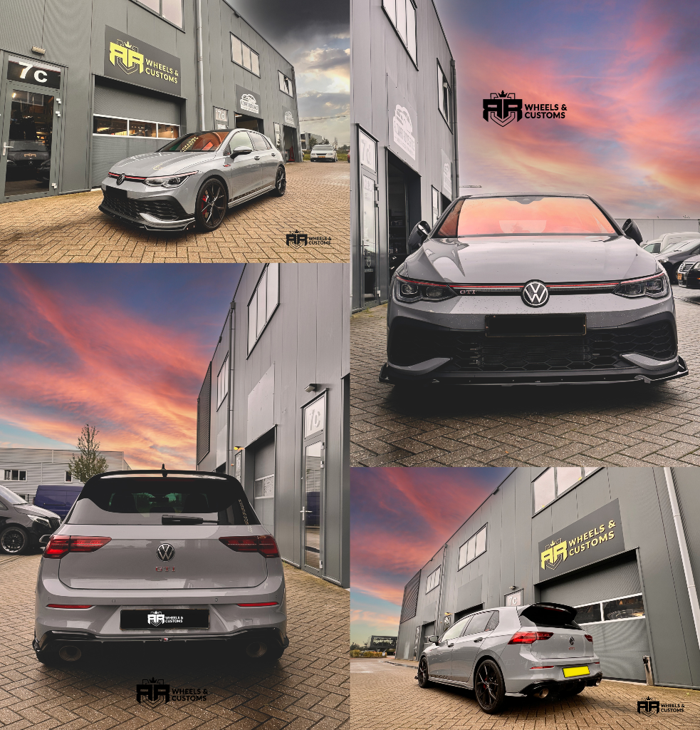 Deze Volkswagen Golf 8 Gti Clubsport hebben wij voorzien van nieuwe producten van Maxton Design,  Rear Valance Volkswagen Golf 8 GTI  / Diffuser Front Splitter V.1 + Flaps Volkswagen Golf 8 GTI Clubsp