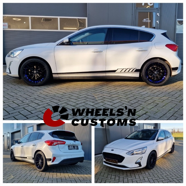 Ford Focus 2020 - 18 inch 79Wheels SV-C Gloss Black Blue Barrel - 8J ET42